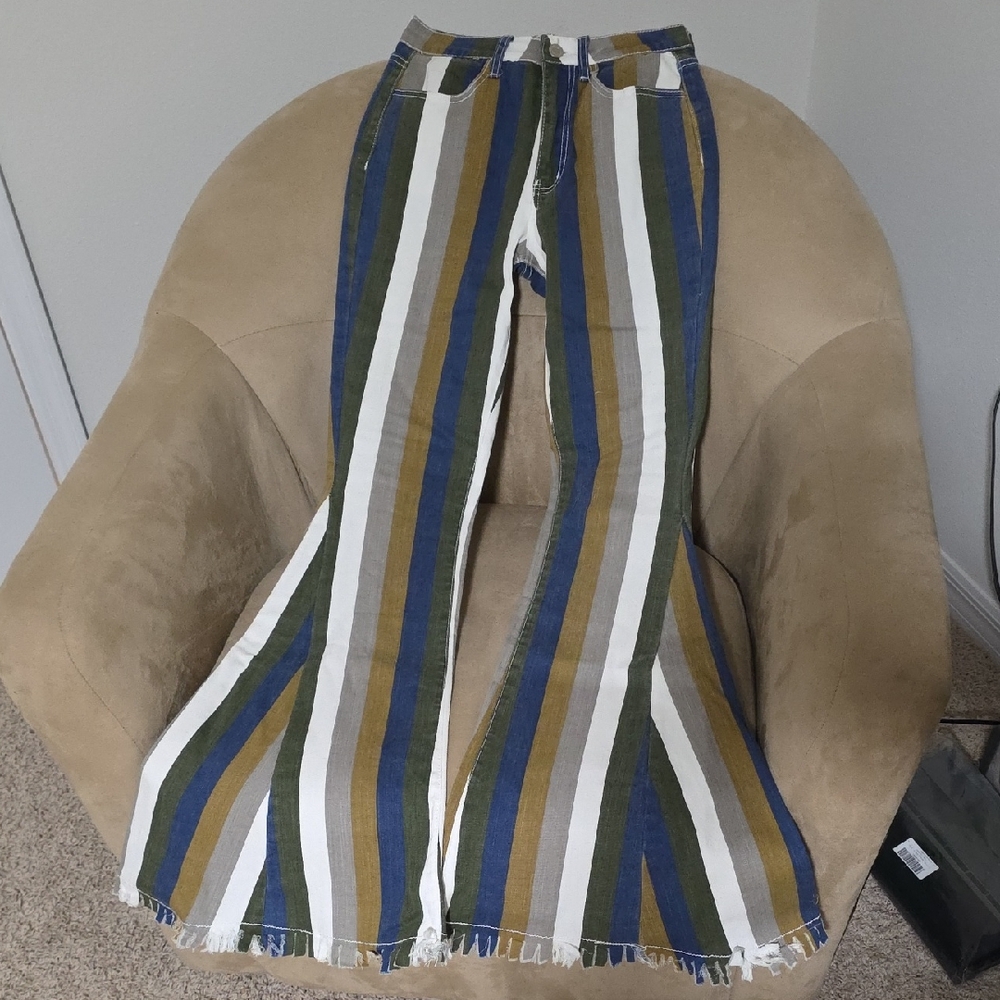 Multi-color, Beach Boutique, Cotton Blend Pants/Jeans